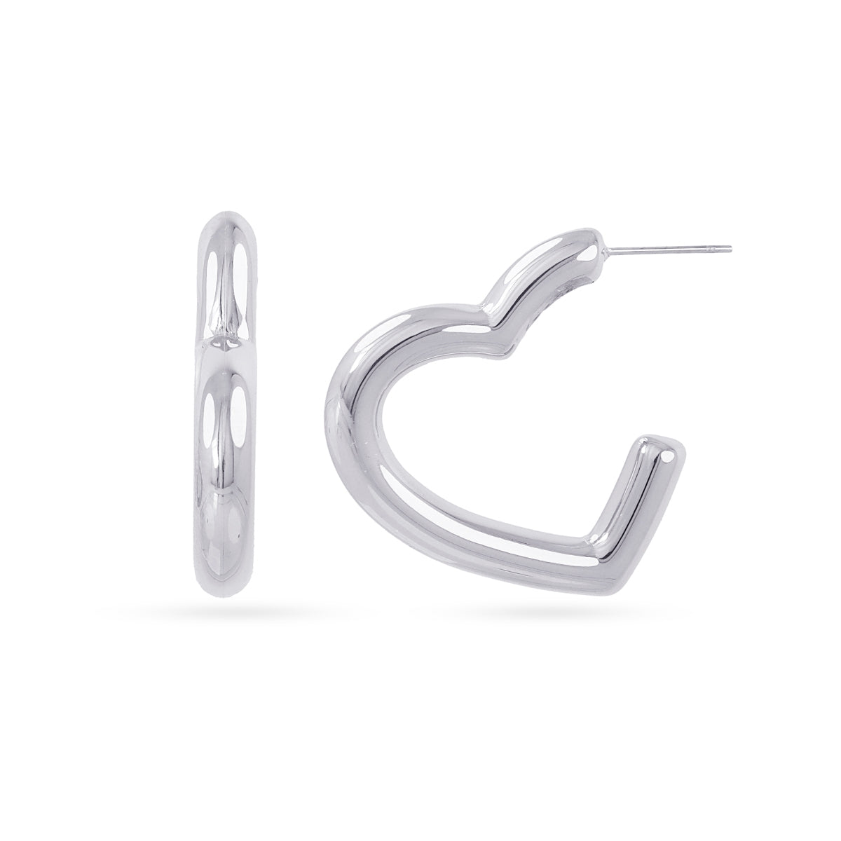 Semi aros Essentials corazon abierto Plateado Anartxy