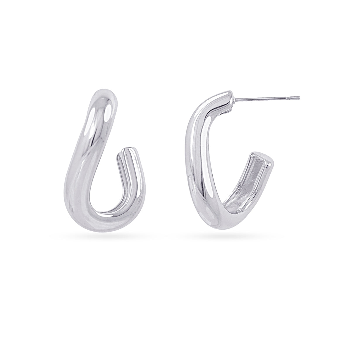 Semi aros Essentials diseño fluido Plateado Anartxy