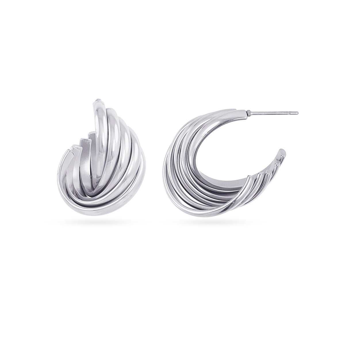 Semi aros Essentials relieve Plateado Anartxy