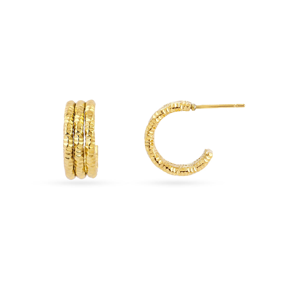 Semi aros Essentials triple textura Dorado Anartxy