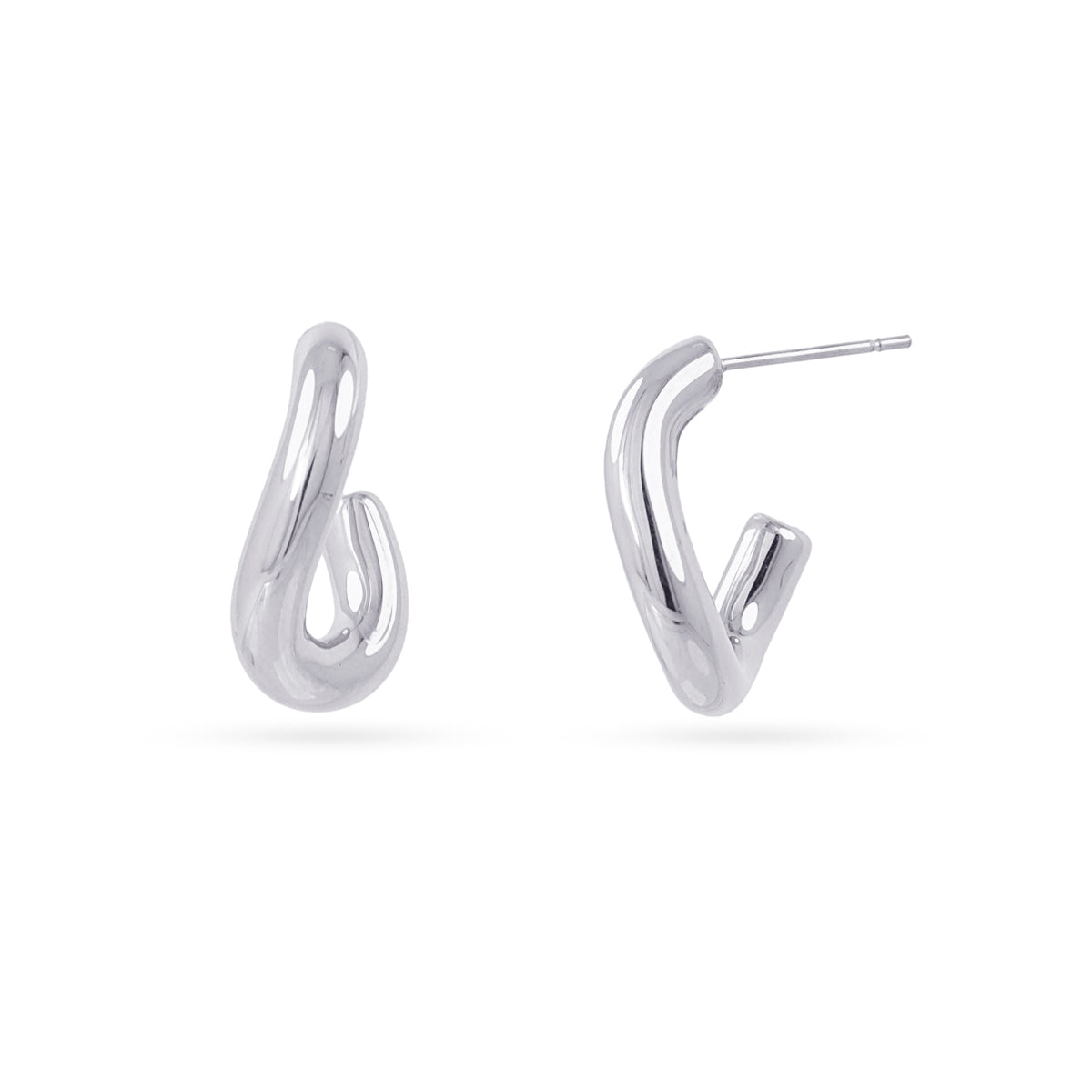 Semi aros mini Essentials diseño fluido Plateado Anartxy